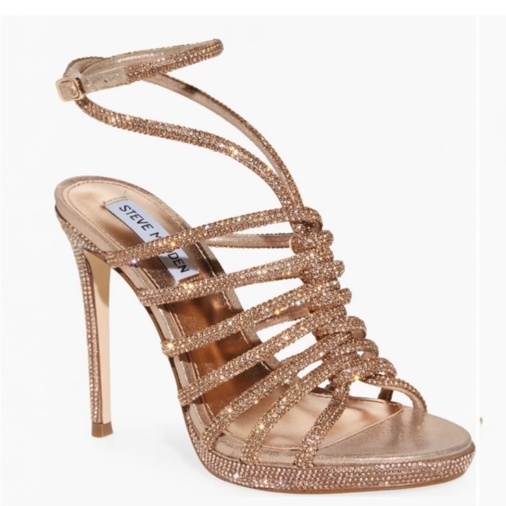 Steve Madden Women's Sparkling Strappy Heels - Gold